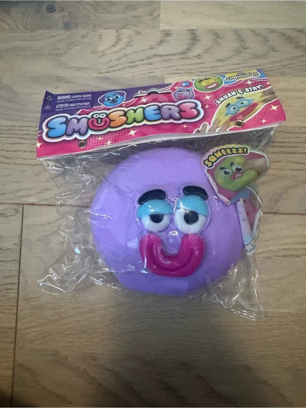 Orb Curiosities Smusher Purple Squishy Face Toy - Kids Stress Relief